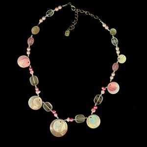 🌷Yousi Pink Bead and Shell Necklace